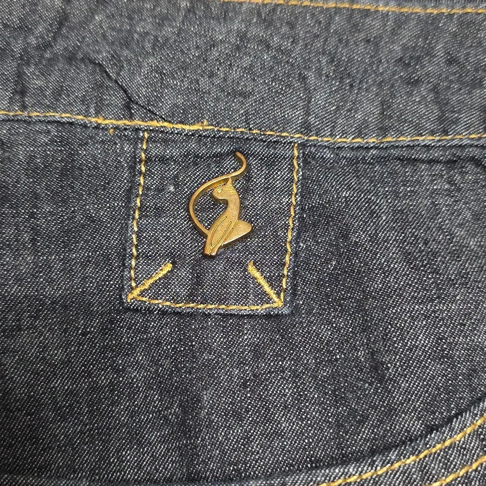 Baby Phat Dark Wash Denim Cargo Capris 44"×20" Been Altered Tagged As 24 - Picture 3 of 8